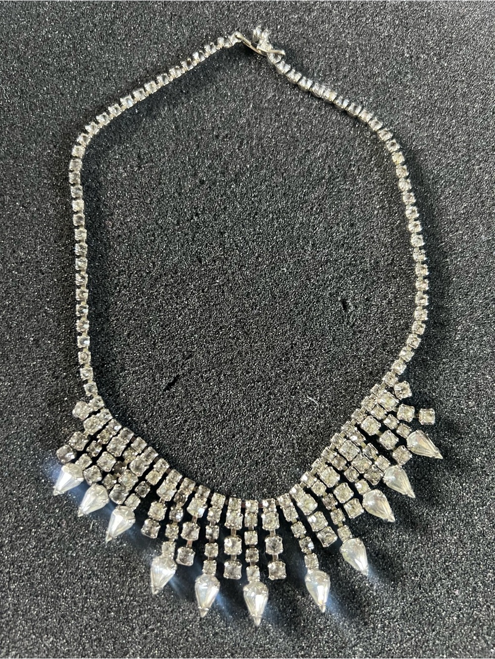 Vintage Clear Crystal Rhinestone Choker Necklace